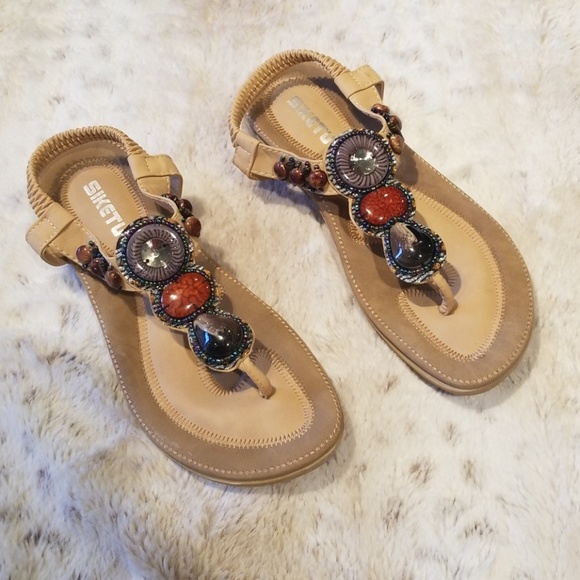 siketu Shoes - Siketu Tan w/Embelishment Sandals